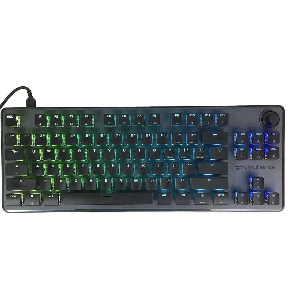 Turtle Beach Vulcan II TKL Pro Gaming Keyboard -Black -Backlit Multicolor Tested